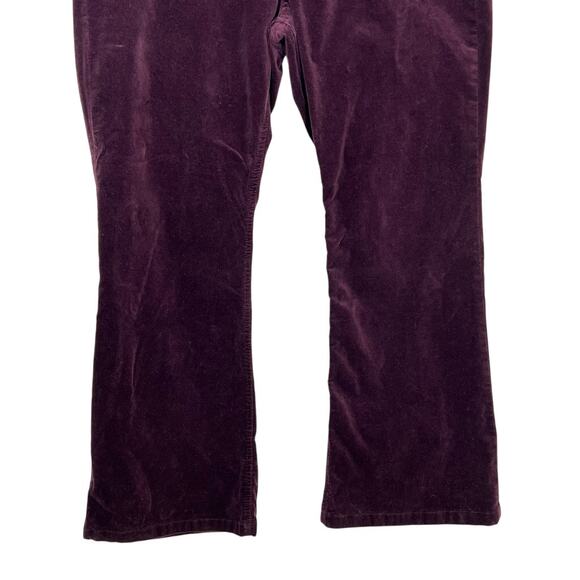 GAP Burgundy Maroon Velvet 70's Flare High Rise Boot Cut Pants Bottoms Size 18R - Picture 3 of 9